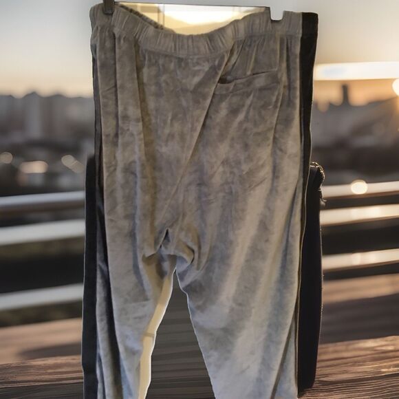 BIG & TALL King Size Velour Tracksuit Sweatsuit Set Black/Grey 2XLT GUC - Picture 11 of 11